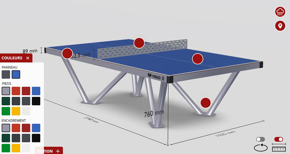 Concevoir sa propre table de ping-pong